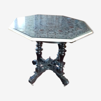 Marble table with stone encrustation from India