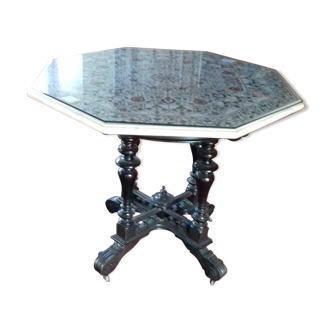 Marble table with stone encrustation from India