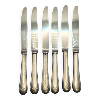 Set of 6 small silver-plated Navy knives from Christofle