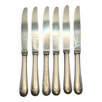 Lot de 6 petits couteaux de la Marine en métal argenté Christofle