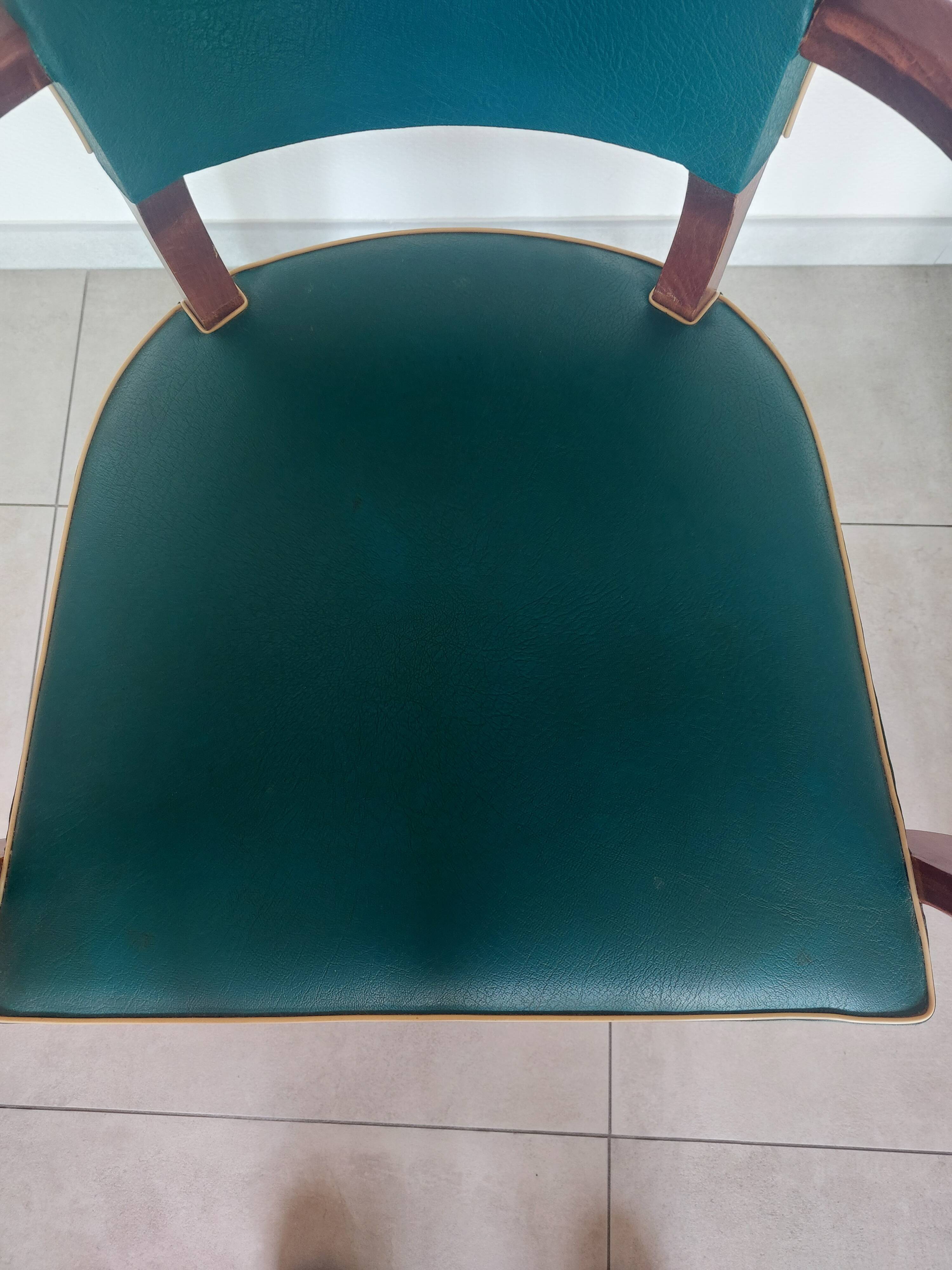pair of green bridge armchairs