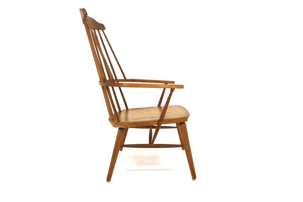 Scandinavian "Pinnstol" armchair in oak, Sweden, 1960
