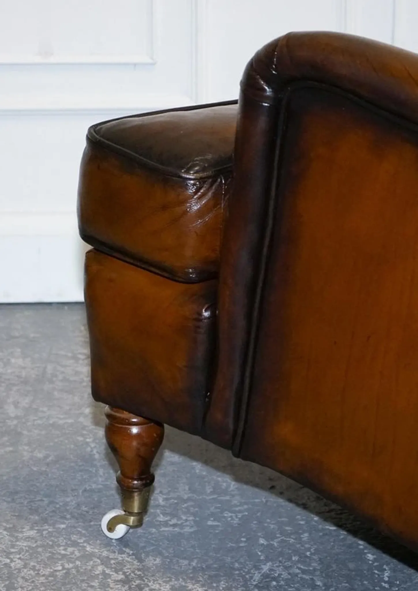 Set of Hand-Dyed Leather Cigar Chairs