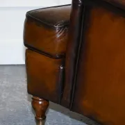 Set of Hand-Dyed Leather Cigar Chairs