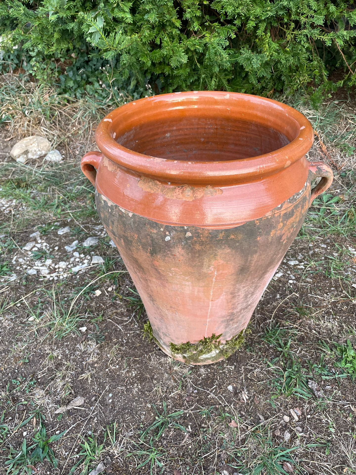Large ancient jar in glazed terracotta – H. 56 cm