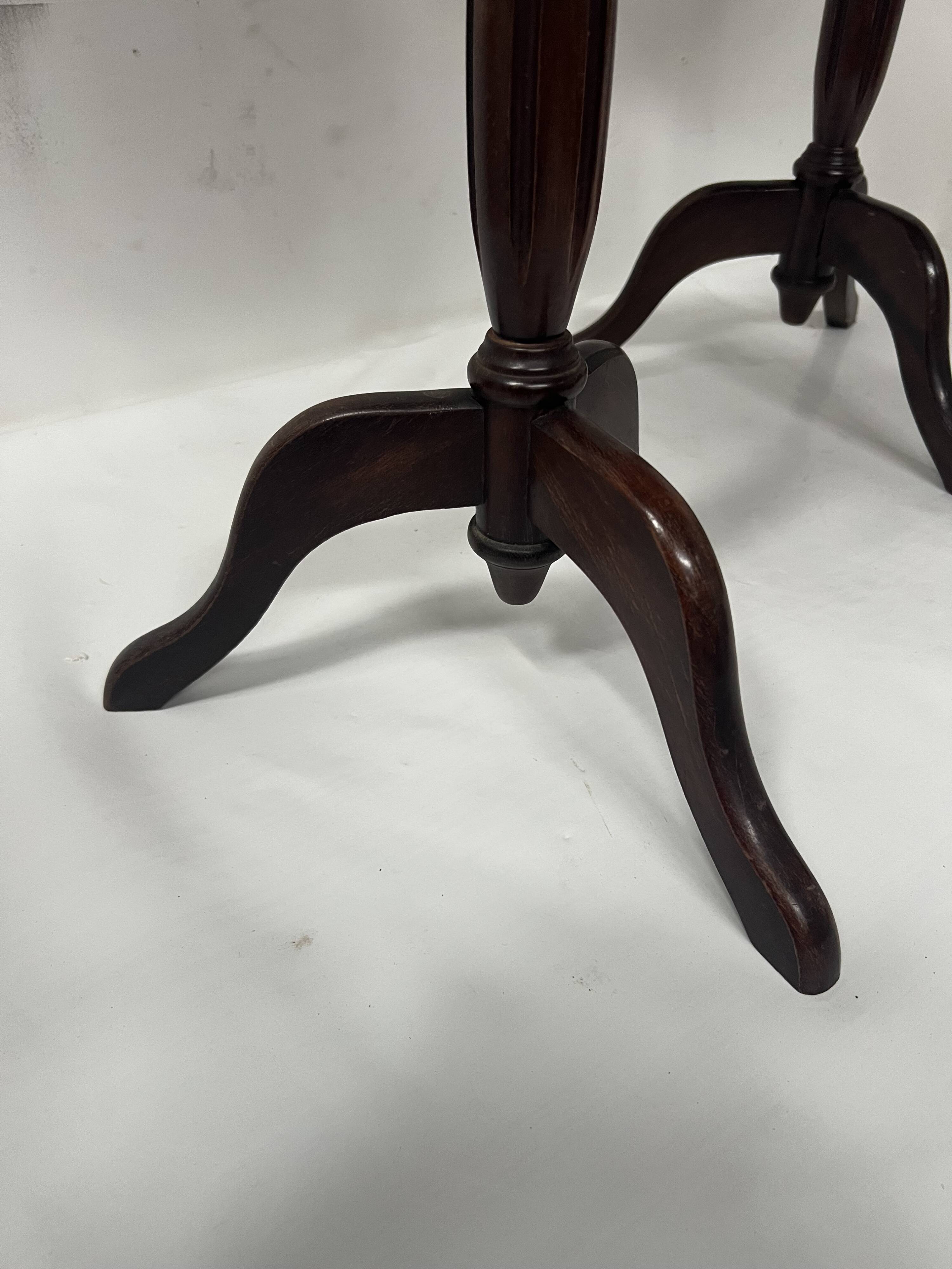 Pair of 20th century beech and marble side tables