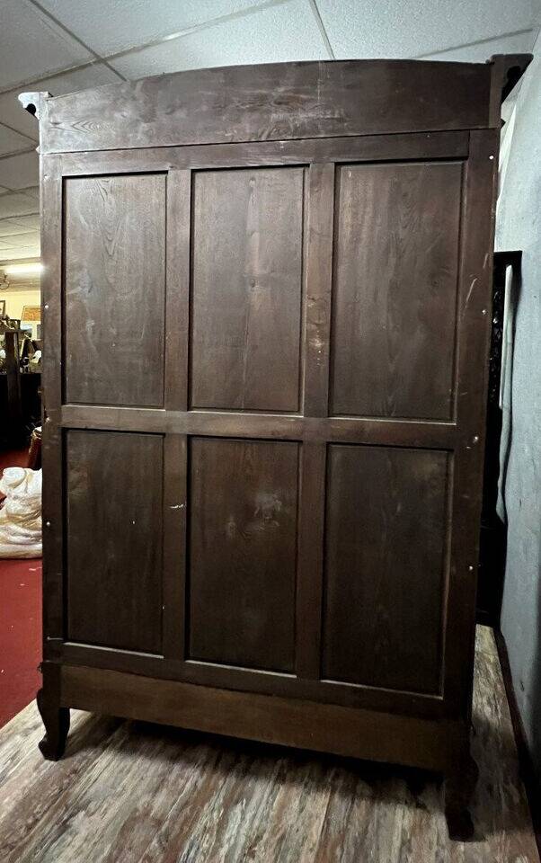Baroque Louis XV style armoire in solid walnut circa 1880