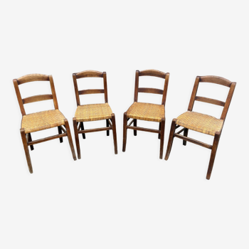 Set de 4 chaises bistrot des années 1920