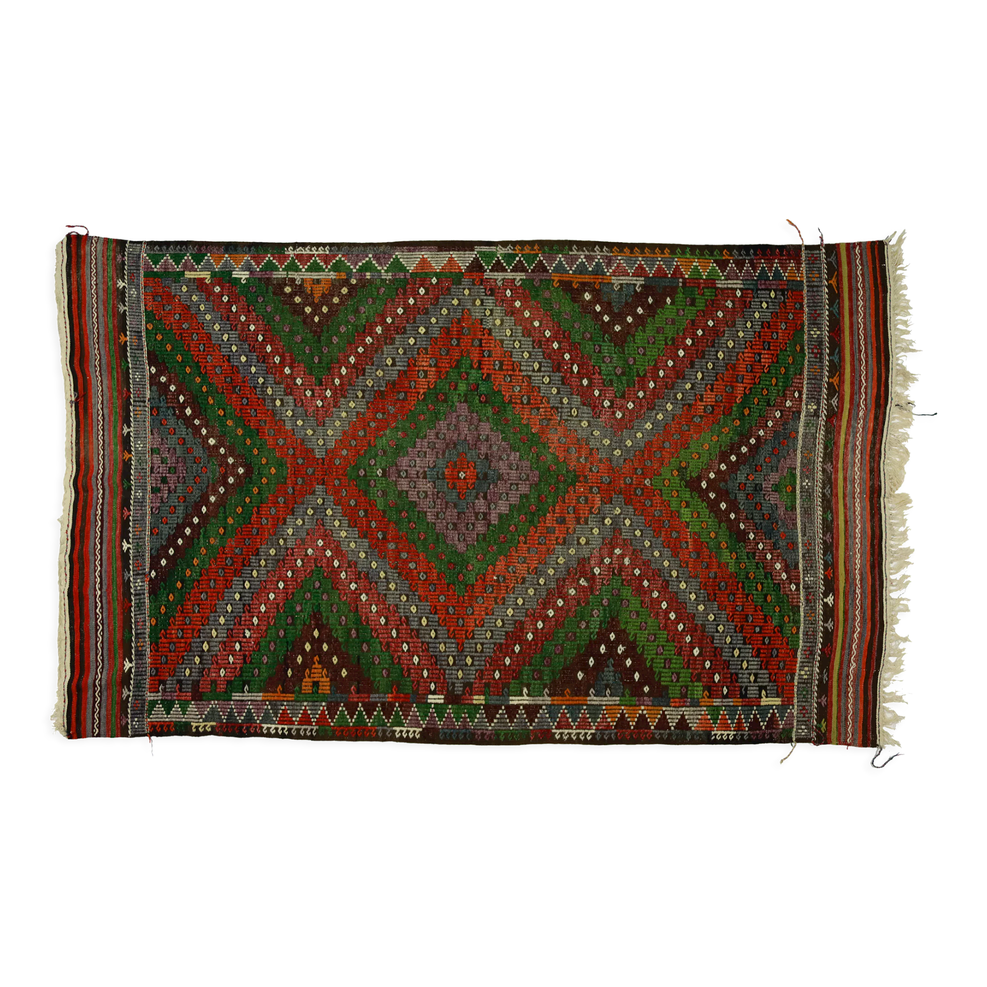 Anatolian handmade kilim rug 295 cm x 170 cm
