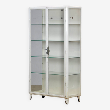 Cabinet médical vintage en acier et verre, 1960s
