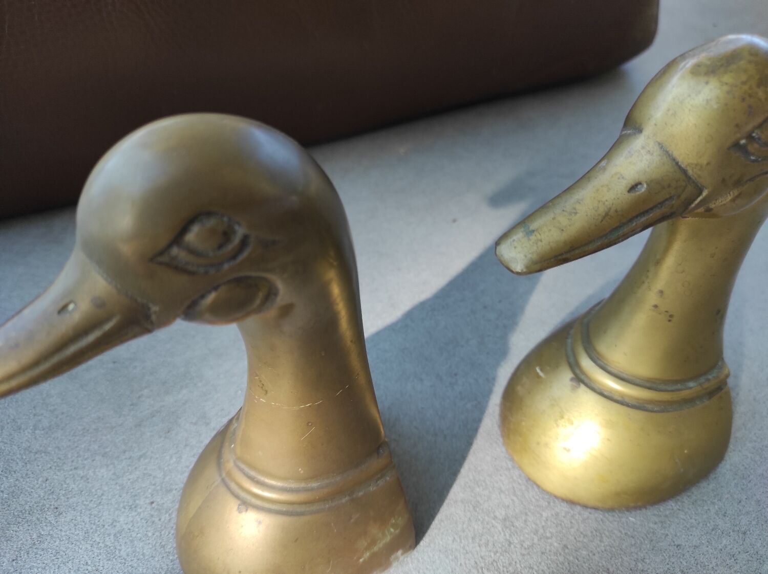 Paire de canards en laiton serre-livres