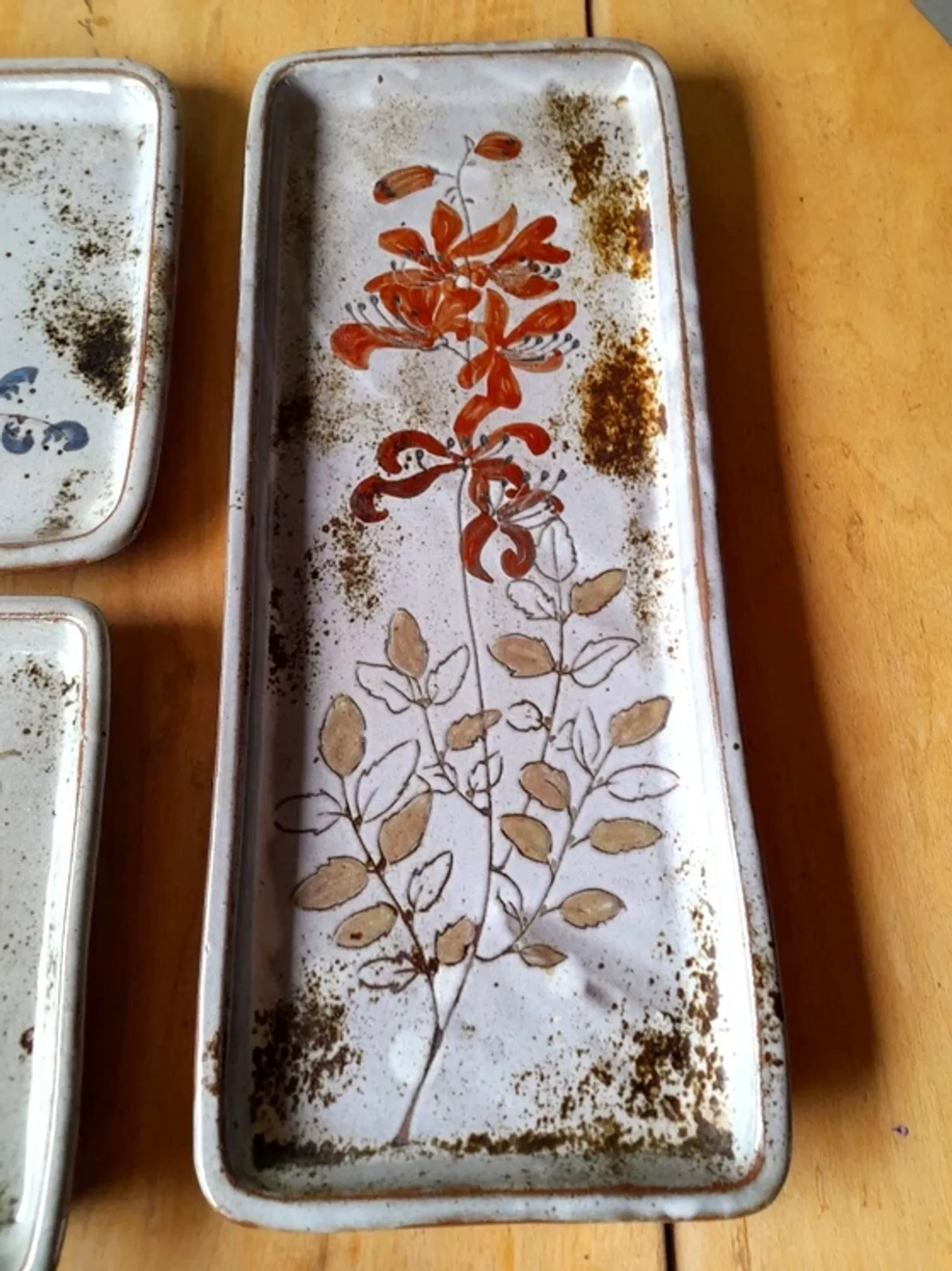 Set of stoneware dishes by Chantal and Thierry Robert