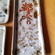 Set of stoneware dishes by Chantal and Thierry Robert