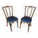 2 Restaurant chairs bent wood imitation vintage leather French bistro