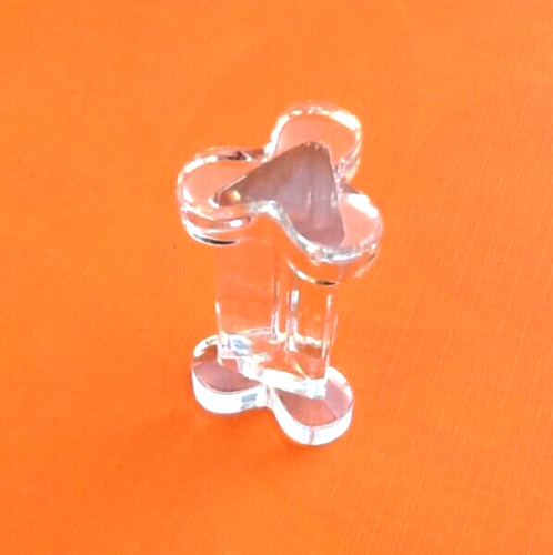 6 knife holders transparent glass clover shape, 1950