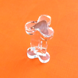 6 knife holders transparent glass clover shape, 1950