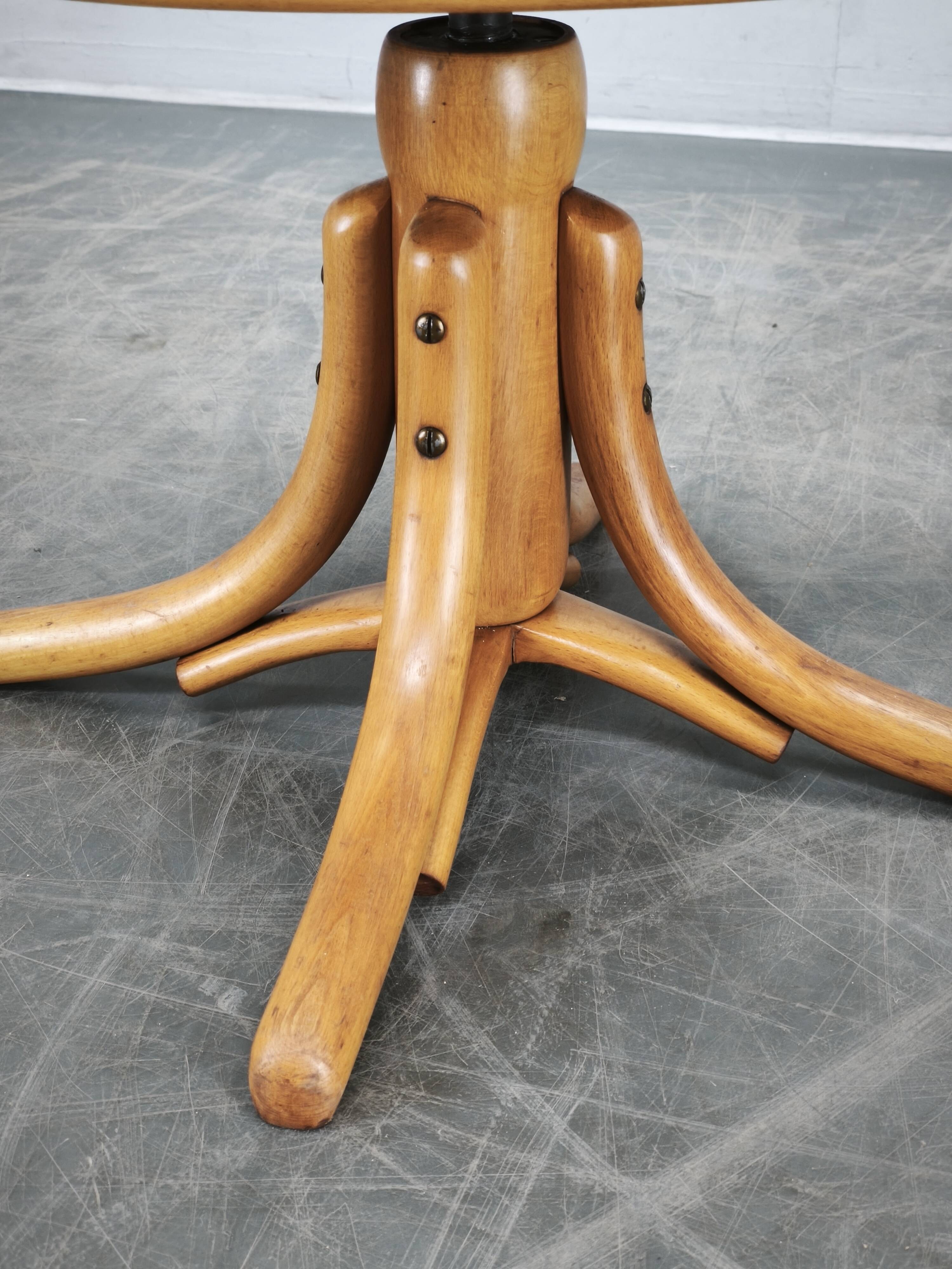 Ligna Adjustable Swivel Office Chair, Czechoslovakia, 1950s