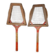 Pair of vintage Majestic tennis rackets with press.