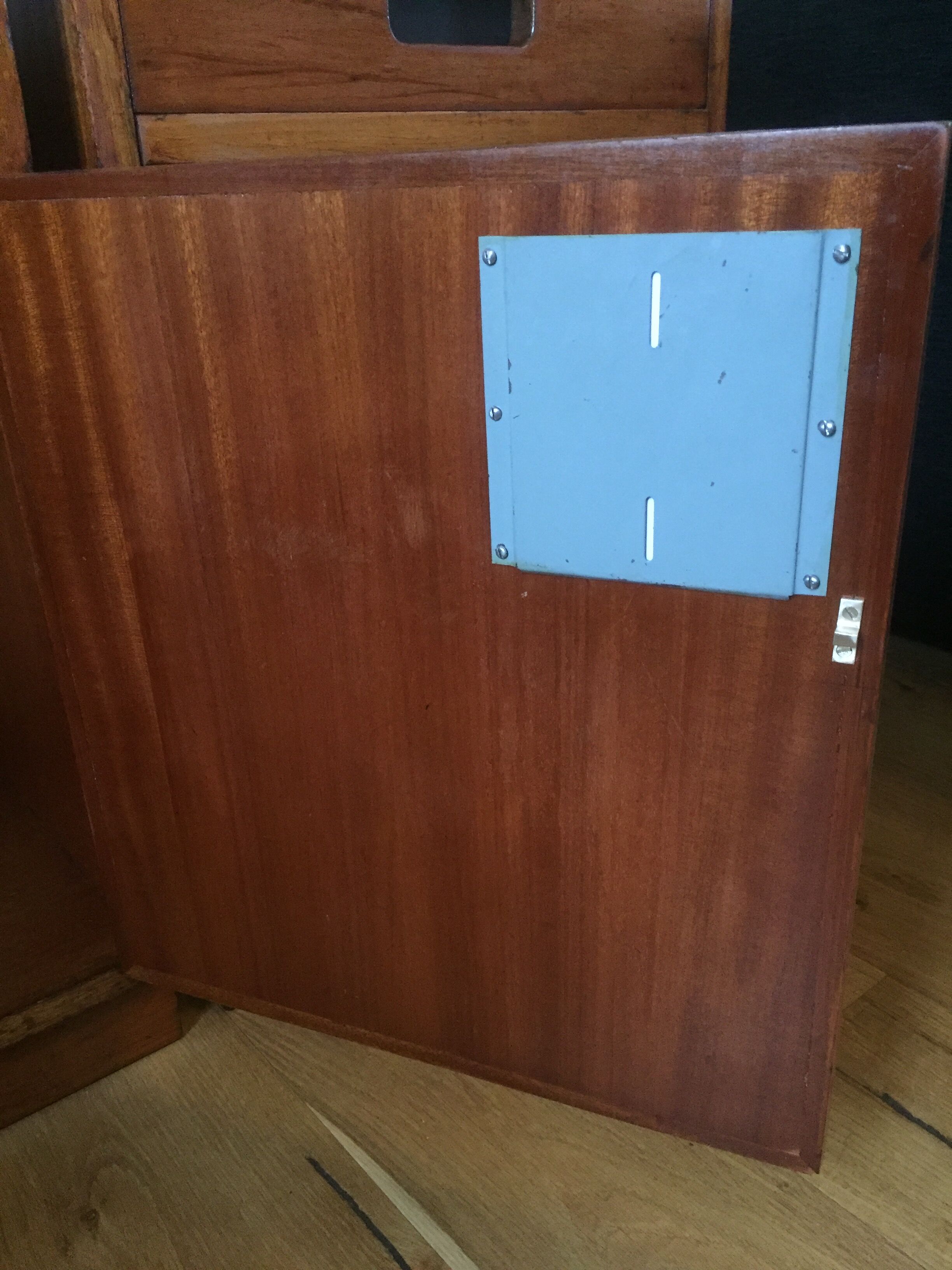 Pair of Iroko Science Lab Cupboards from 1950