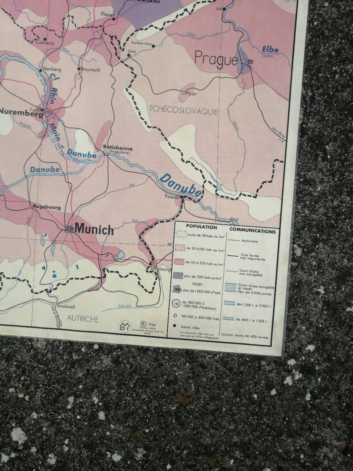 Old MDI map Germany Agricultural and vintage population