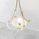 Vintage Barovier & Toso chandelier in transparent glass and brass, elegant 1940s design