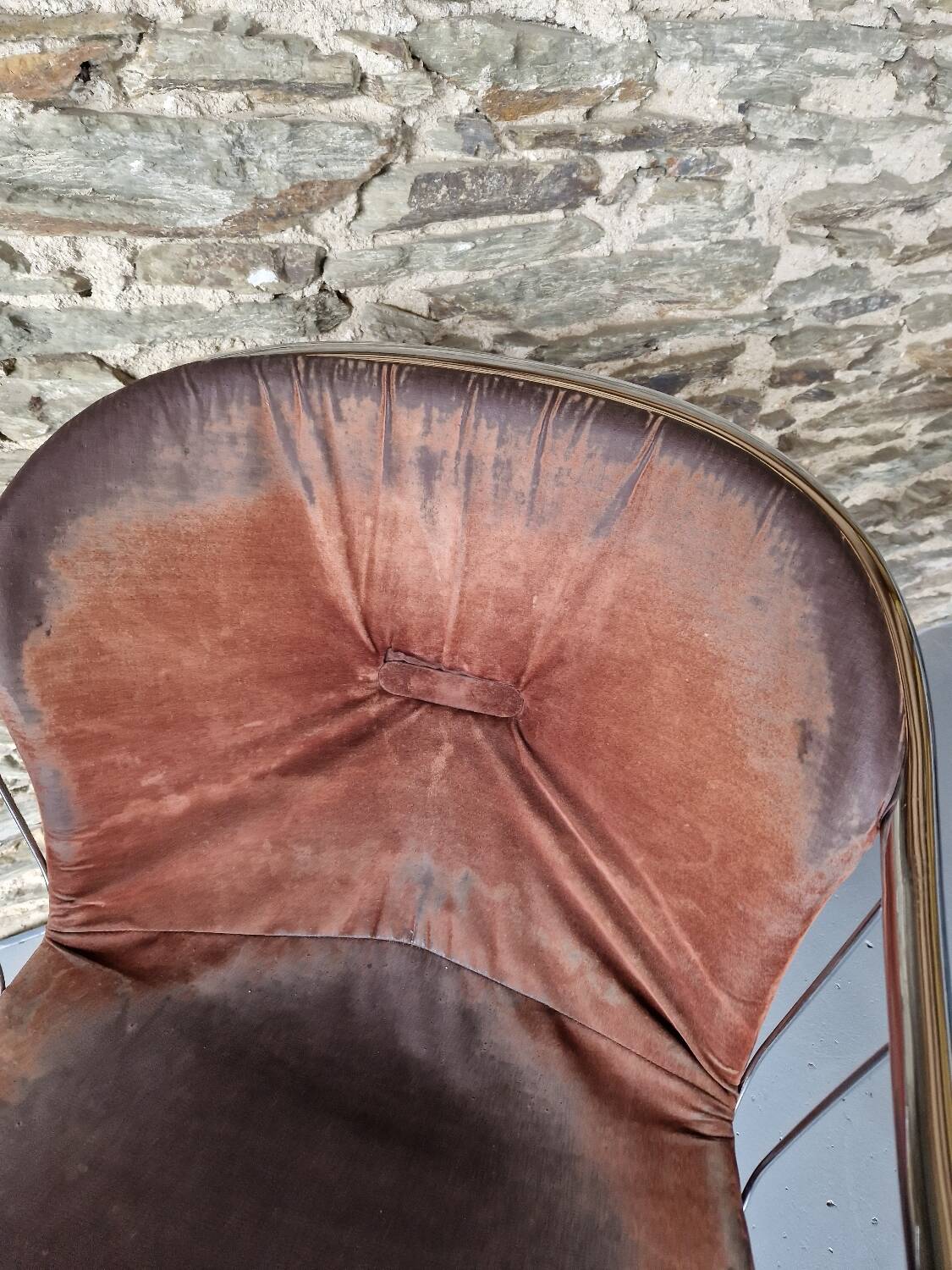 Lot de 4 Chaises à Bras, En Métal Chromé – 1970