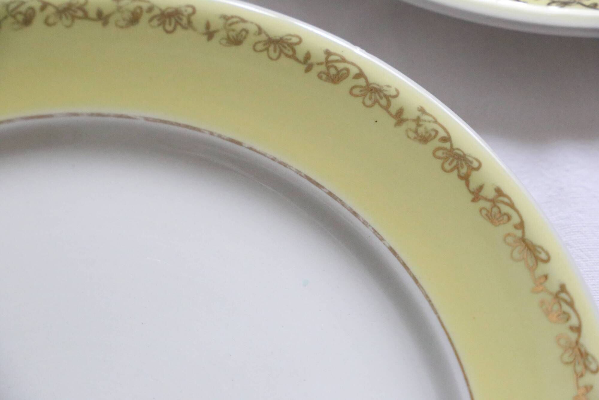 Set of 6 flat plates Luneville, Libourne model, vintage French