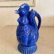 Ancienne verseuse coq bleu cobalt