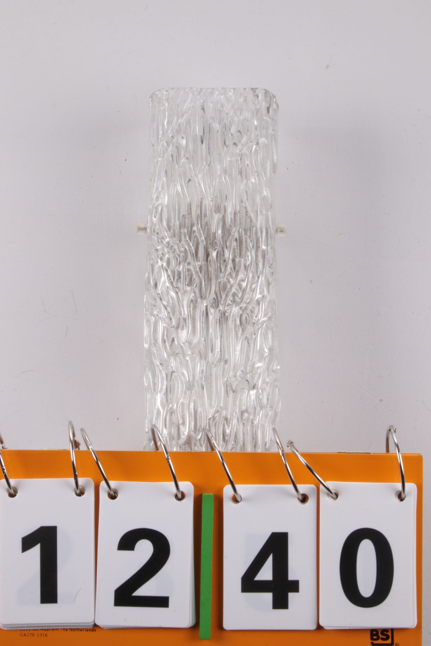 Elongated wall lamp by Kaiser Leuchten with bubble glass 1960s