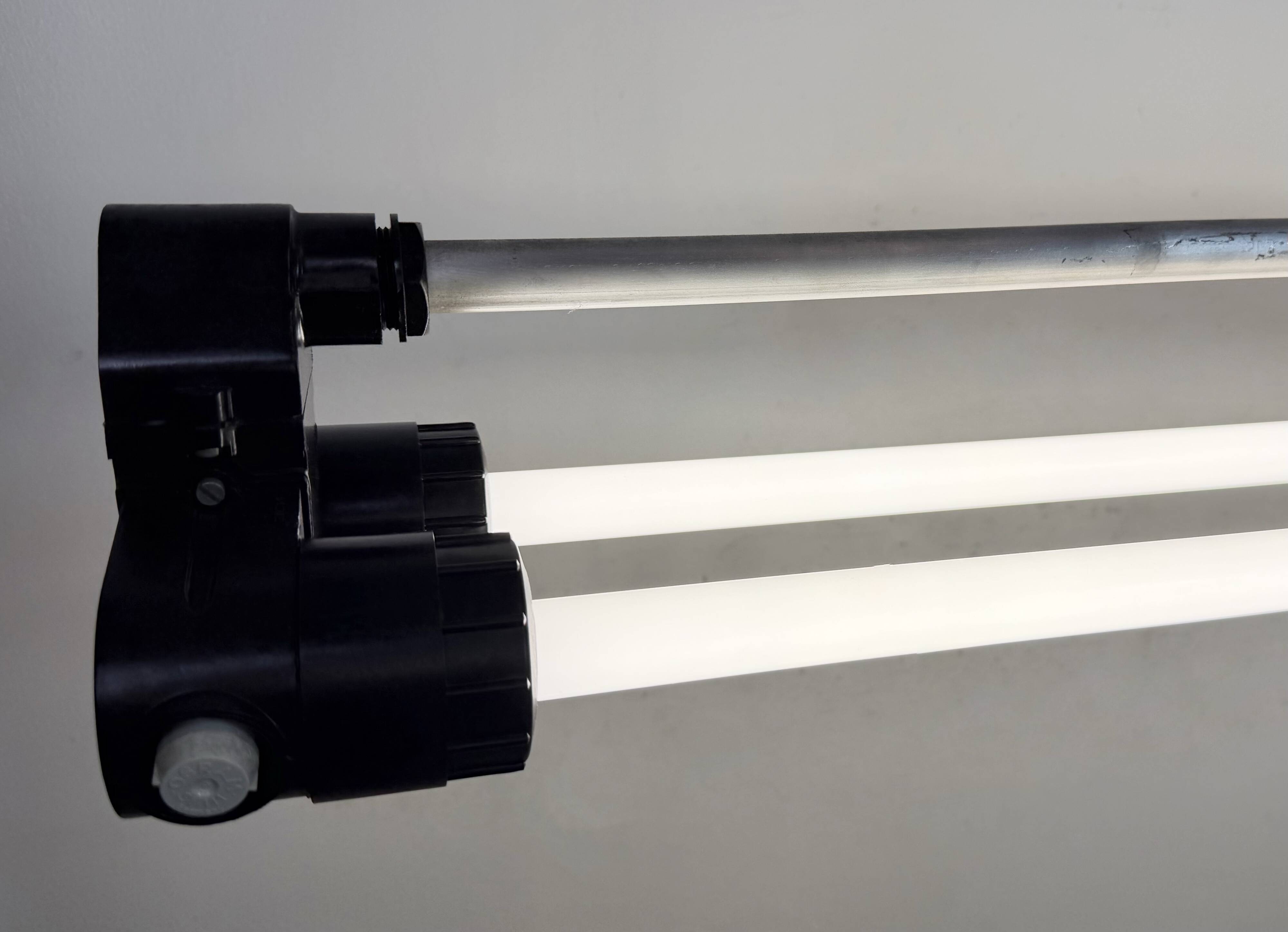 Industrial Grey Tube Light from Elektrosvit, 1970s