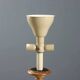 Antique carved lacquered wooden candelabrum with fabric, 19th century