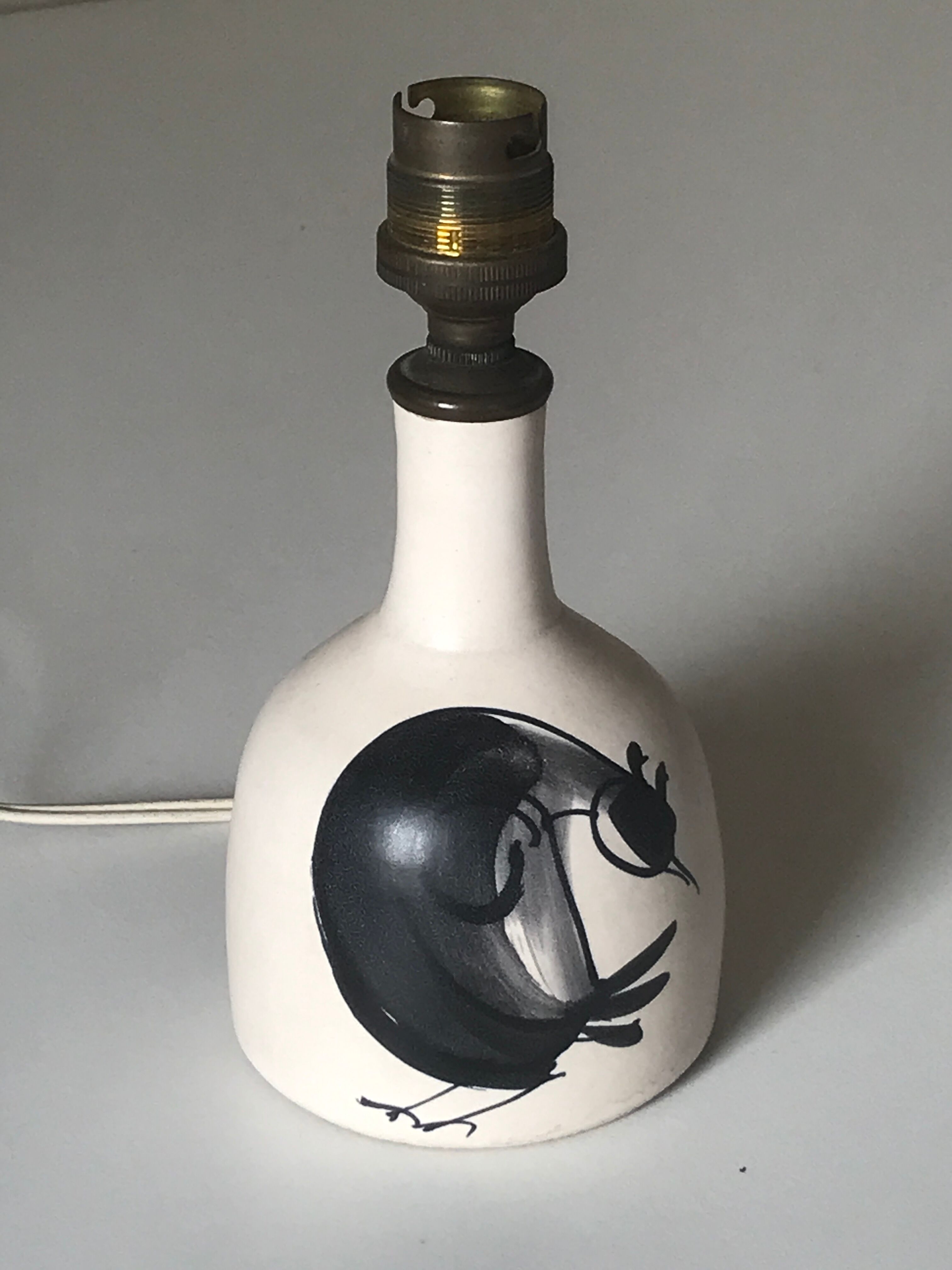 Ceramic lamp foot signed vintage 50 years