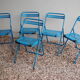 Lot of 5 Souvignet 1960 metal folding chairs