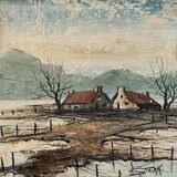 Table "Houses on the edge of the mountain" HST signed STERK