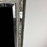 Grand miroir Venitien aux Cygnes, Glace Murano du XIXe siècle biseauté 133