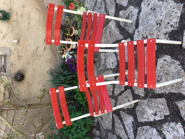 Series of holes metal Bistro chairs