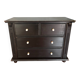 Commode vintage noire en pin peinte à la main