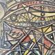Peinture encadrée à la craie et acrylique, Inconnu, Sans titre, 1968