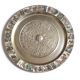 Mexican wall dish in silver metal and mother-of-pearl, 70s