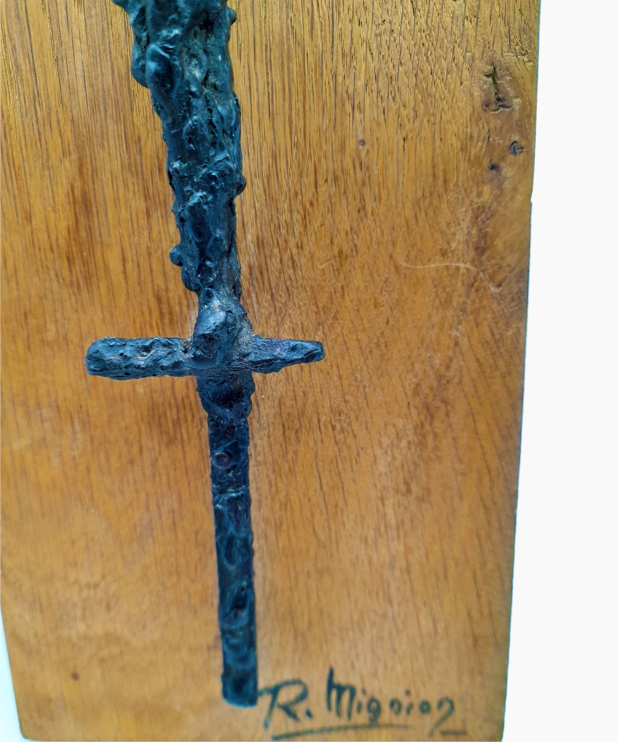 Brutalist sculpture, crucifix by René Mignion, France, 1967