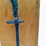 Brutalist sculpture, crucifix by René Mignion, France, 1967