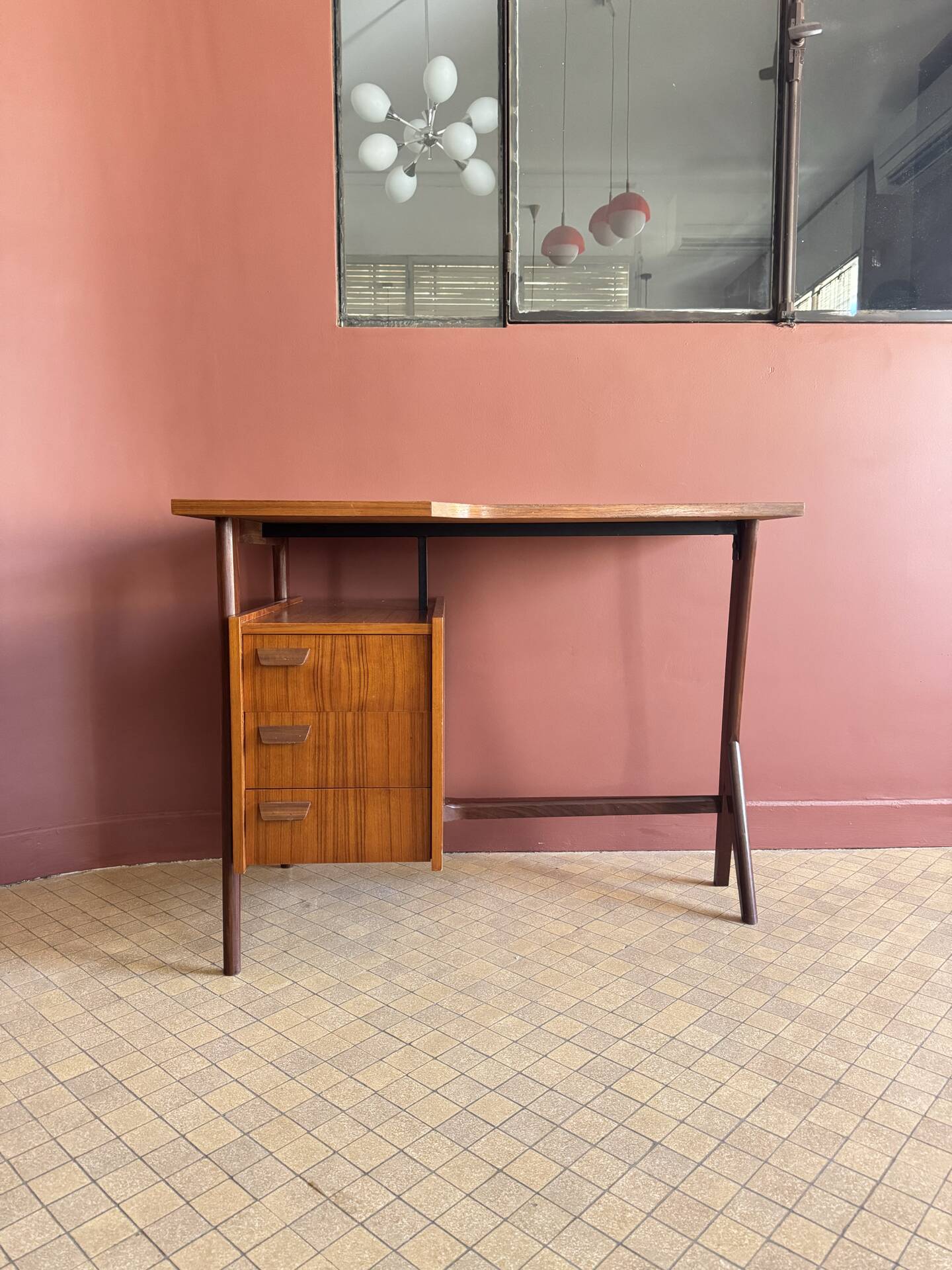 Bureau vintage teck & acajou