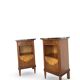 Tables de chevet italiennes en placage d'acajou avec de splendides
