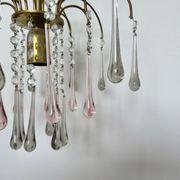 Crystal chandelier "water drop" in Murano glass, Italy