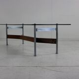 Table basse design des années 60 en palissandre et verre par Rudolf Glatzel pour Fristho