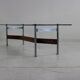 Glass and rosewood coffee table in a 1960s design by Rudolf Glatzel for Fristho
