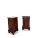A pair of antique walnut bedside tables from the 1890s.
