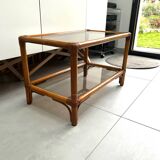 Vintage coffee table in bamboo and rattan
