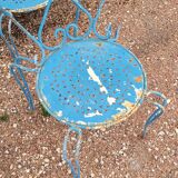 Old wrought iron garden furniture