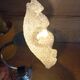 Vintage silver metal wall light and perpex corolla